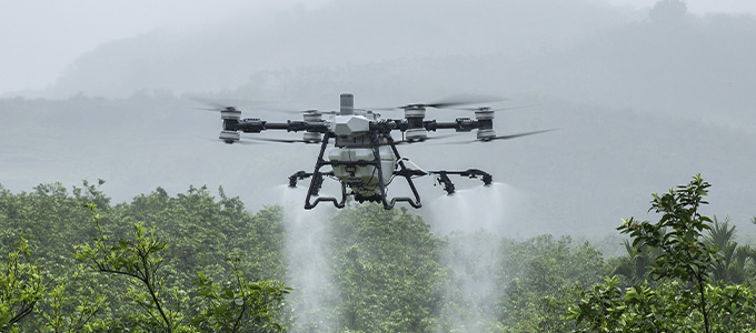 Fumigación con drones DJI Agras